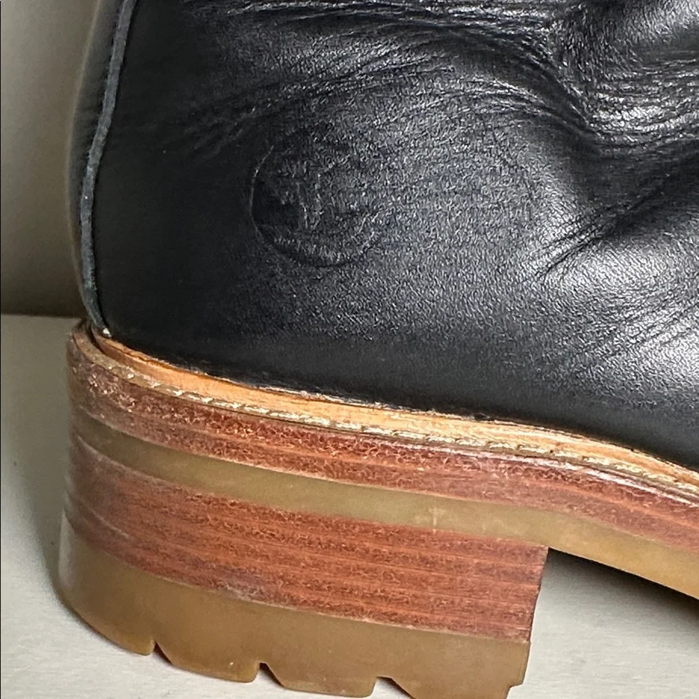 Buffalino Dakota Black Leather vintage heavyweight Men's Boots